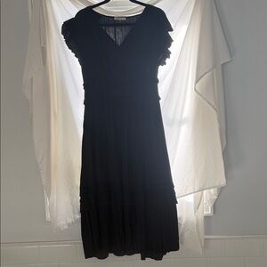 Silly flowy Black Women's Dress tiered ruffles